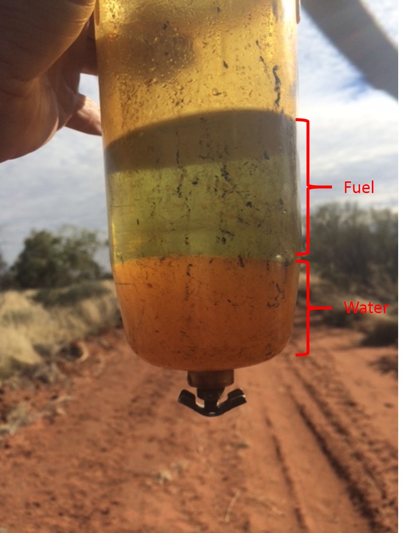 Figure 12: Unrelated example of a visual indication of water contamination in a fuel filter bowl
