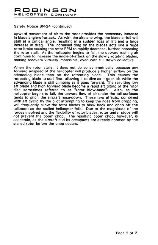 Appendix A – Robinson Helicopter Company Safety Notices SN-24 cont.