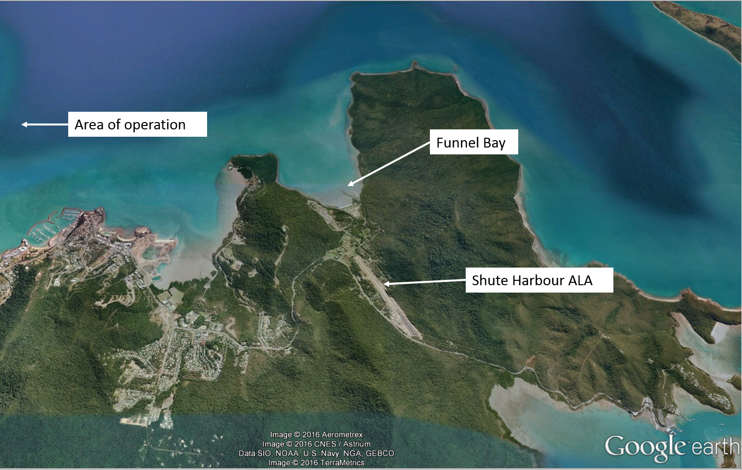 Figure 1: Shute Harbour ALA and Funnel Bay