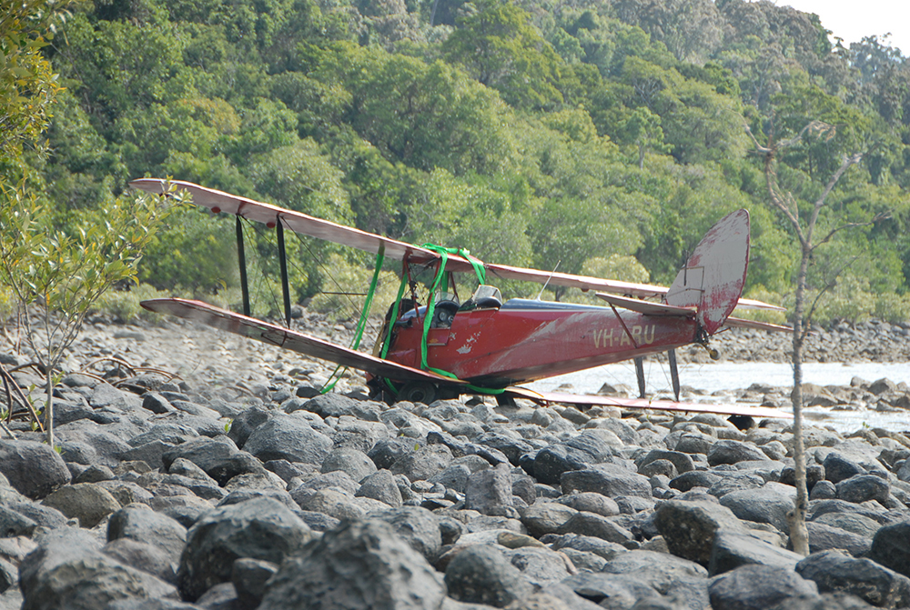 Figure 2: Accident site showing damage to VH-ARU