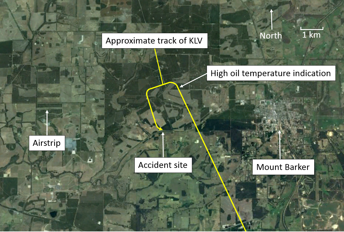 Figure 1: Approximate flight path of VH-KLV