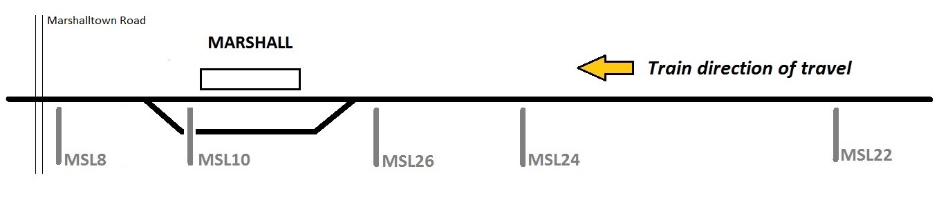 Figure 2: The signals controlling Geelong-bound rail traffic through Marshall