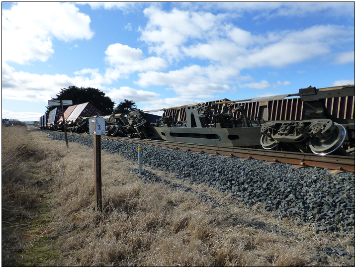 Derailed portion of train 532