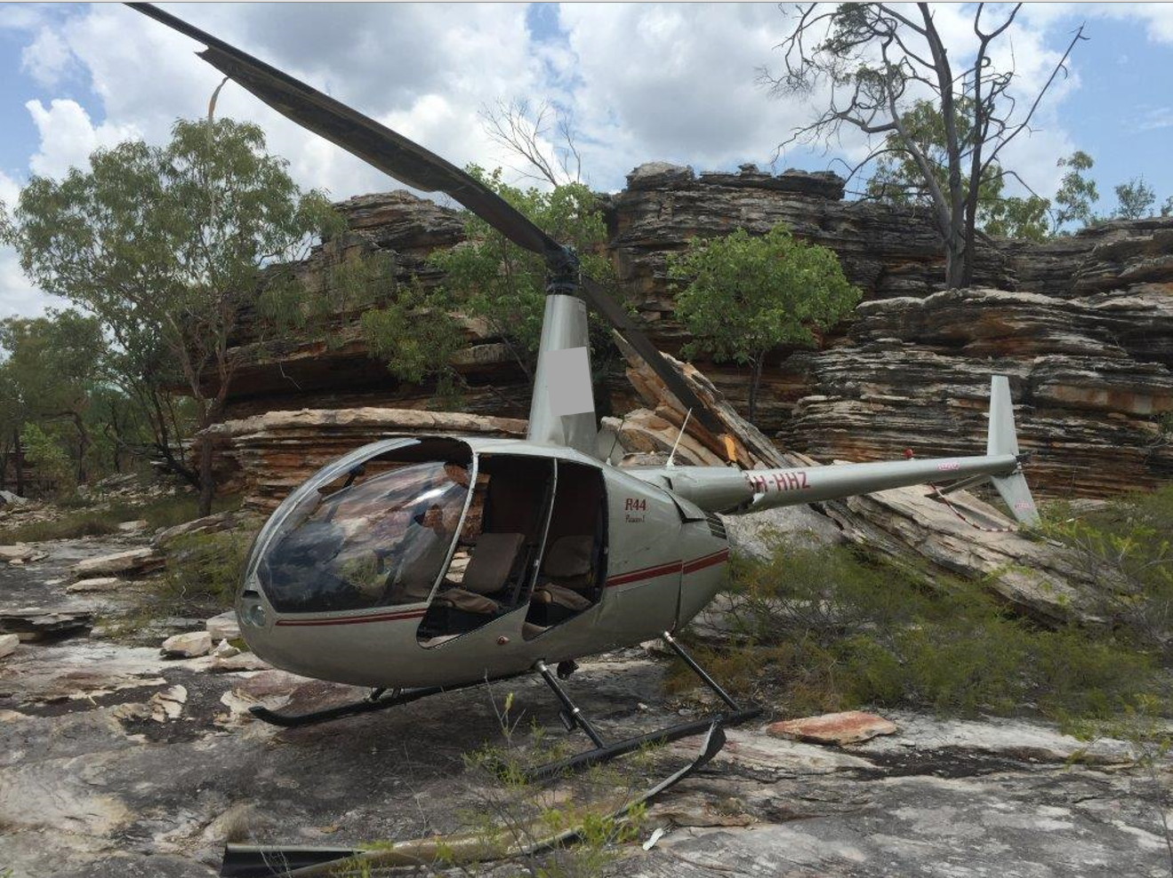 Figure 1: Accident site showing damage to VH-HHZ