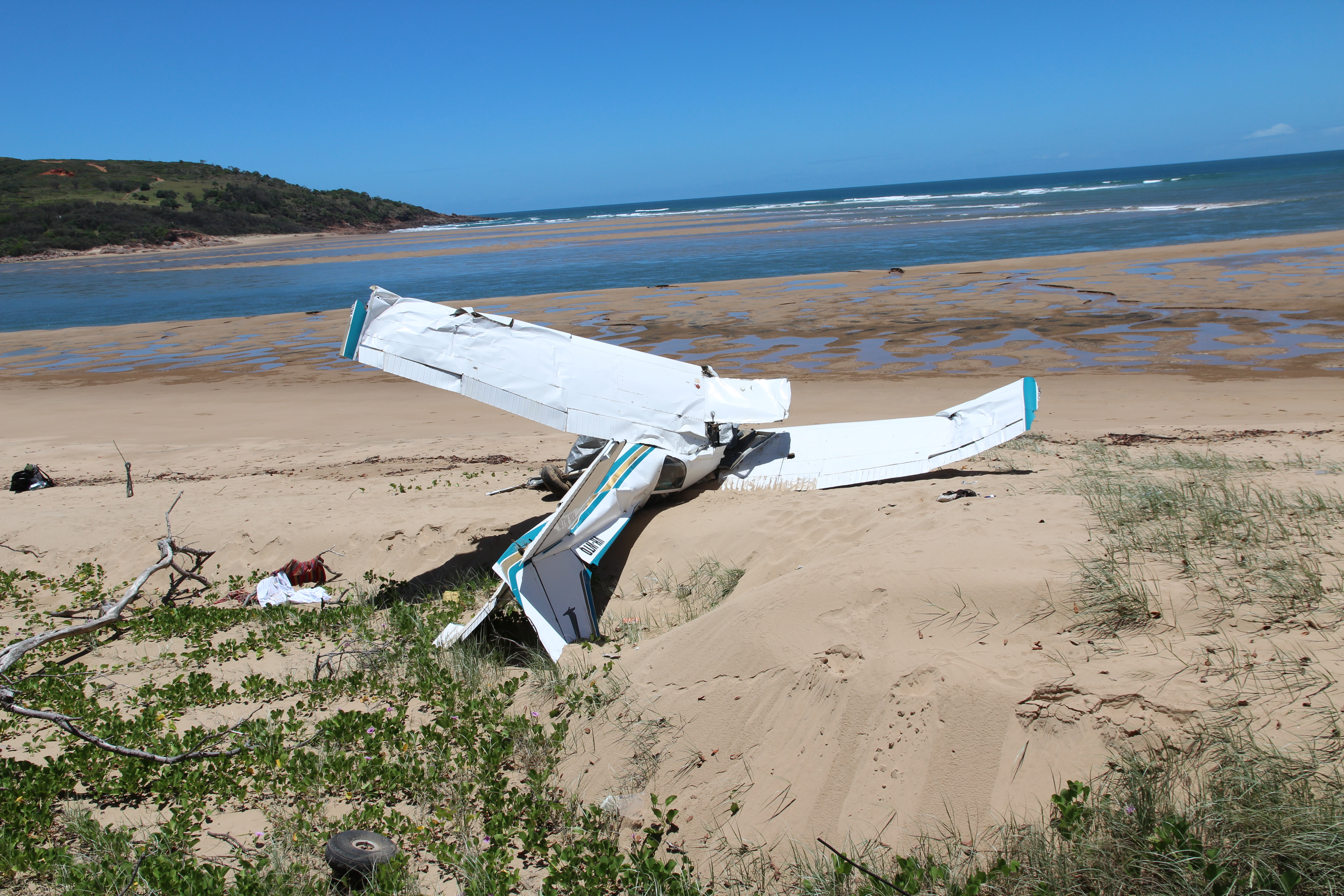 VH-WTQ wreckage and accident site looking north-east