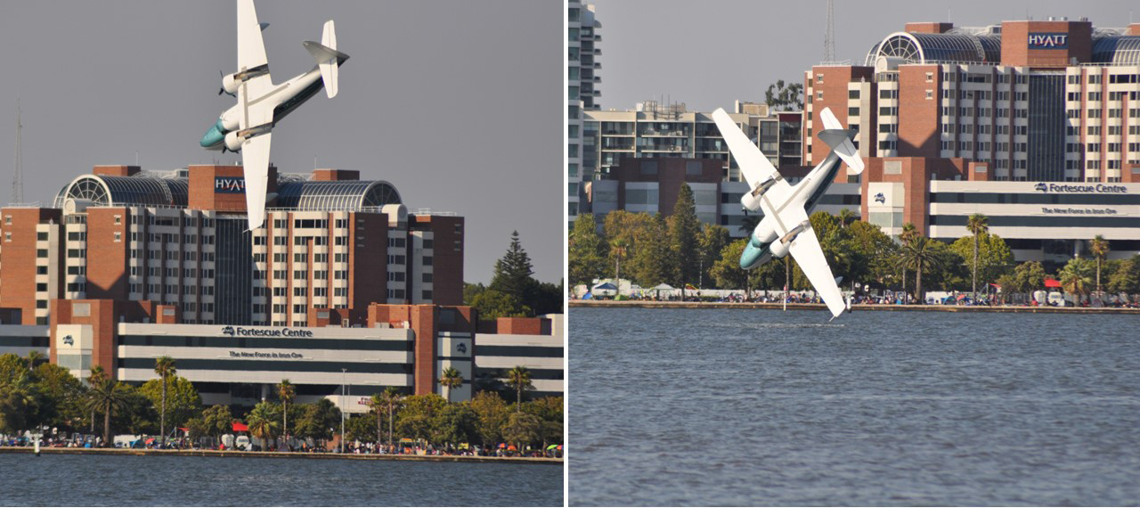 Figure 2: CQA just prior to the collision with water (looking north)