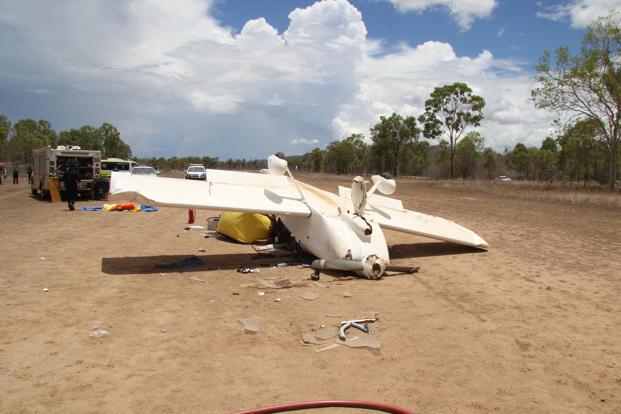 Figure 1: Accident site showing damage to VH-TJM