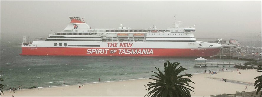 Figure 8: Spirit of Tasmania II adjacent to Port Melbourne Beach