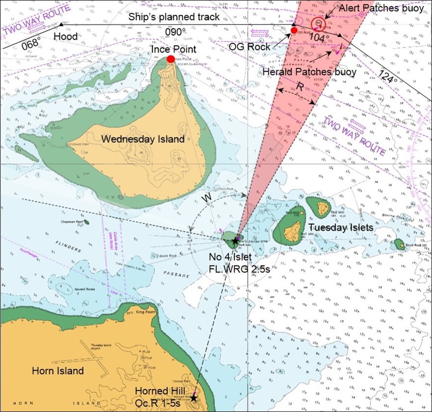 Figure 4: Section of navigational chart Aus 293