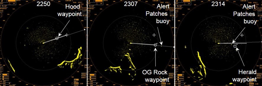 Figure 12: Navios Northern Star’s X-band radar display from 2250 to 2314