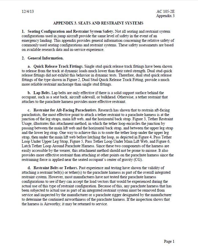 Appendix B –United States Federal Aviation Administration Advisory Circular AC 105-2E Appendix 3