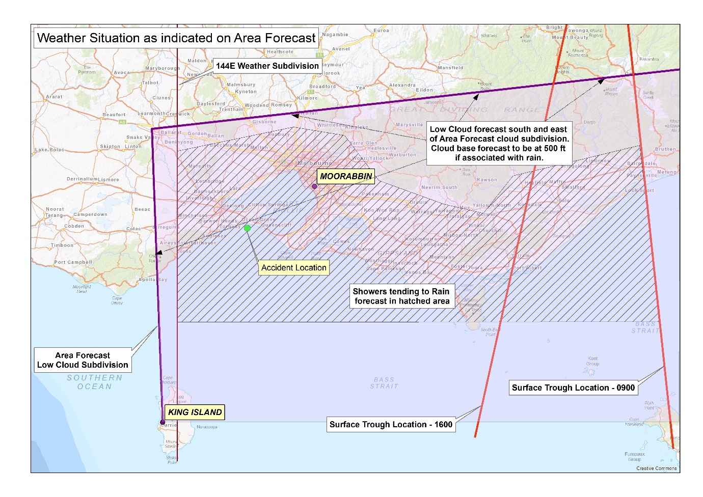 Figure 3: Pictorial representation of the Area 30/32 forecast valid from 0900 on 29&nbsp;January 2016