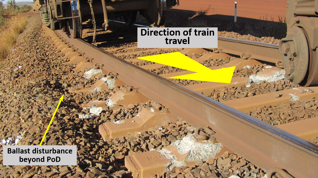 Figure 8: Ballast condition before PoD indicate profile and quality in accordance with Rio Tinto requirements. Source: Rio Tinto, annotation by ATSB