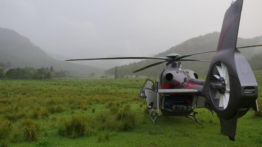 Figure 4: Image of VH-GKK at the interim landing site at 1901, facing eastward with obscured, rising terrain in the background. Source: Recovered camera. Copyright: Not to be reproduced.