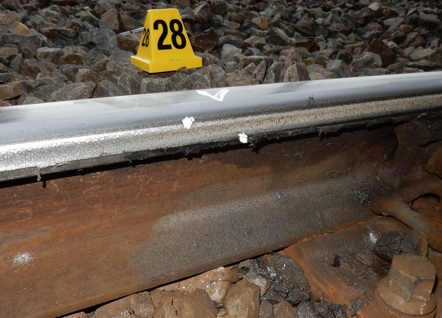 Figure 6: Gauge-face at estimated point-of-flange-climb. Source: Chief Investigator, Transport Safety (Vic)