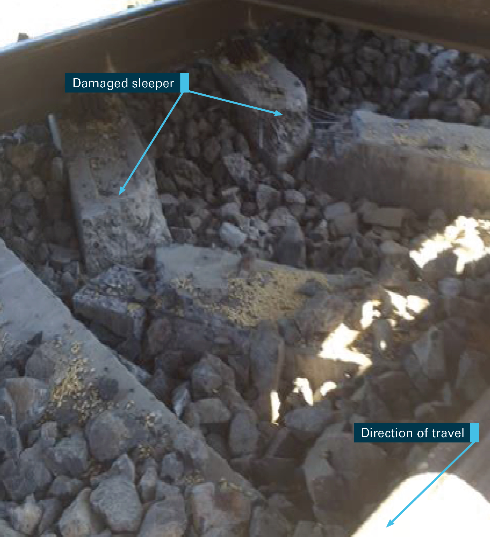 Figure 9B: Other damaged concrete sleepers. Source: ATSB