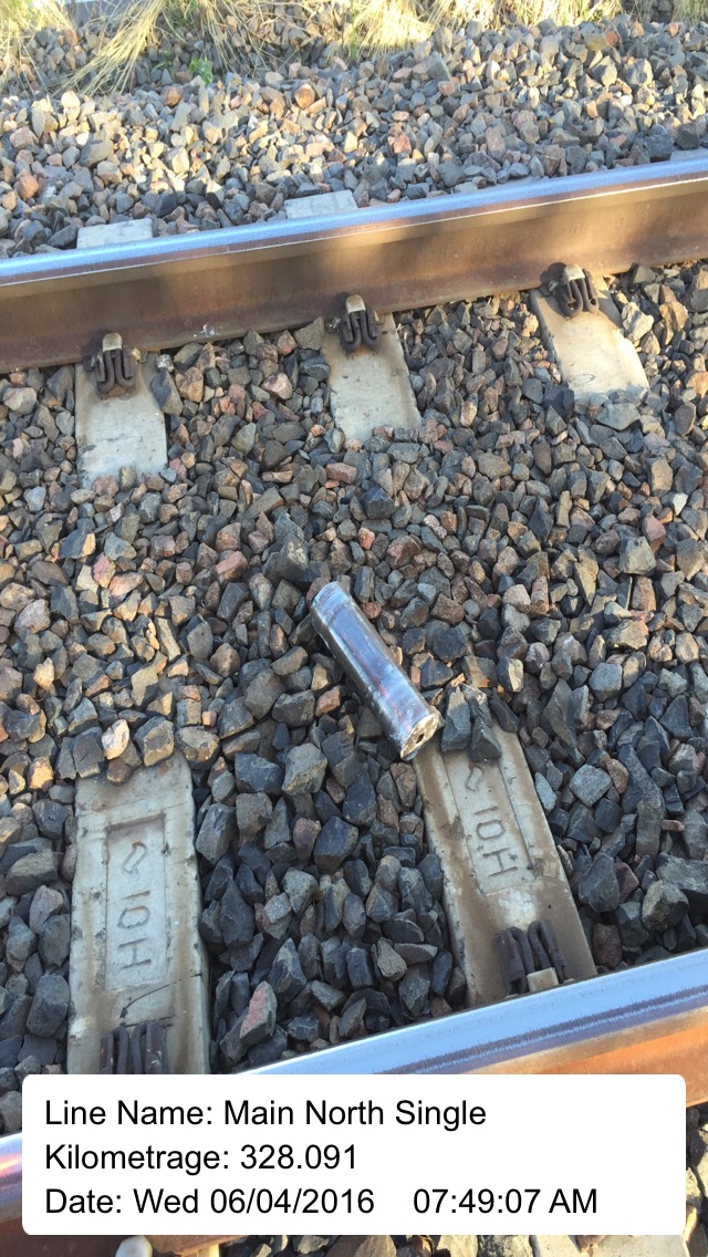 Figure 16: Yoke pin lying in the four foot. Source: ARTC including annotation