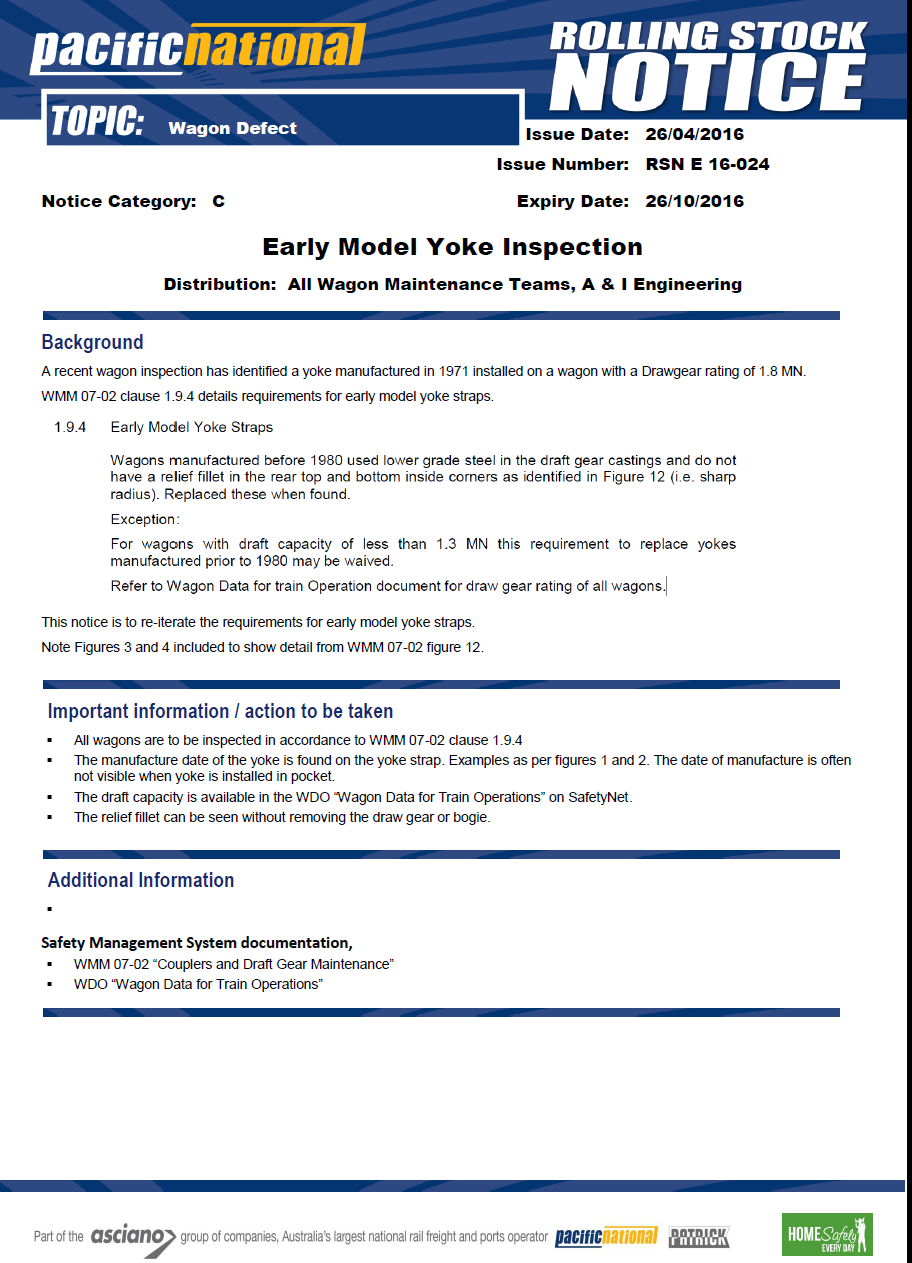 Pacific National Rolling Stock Notice