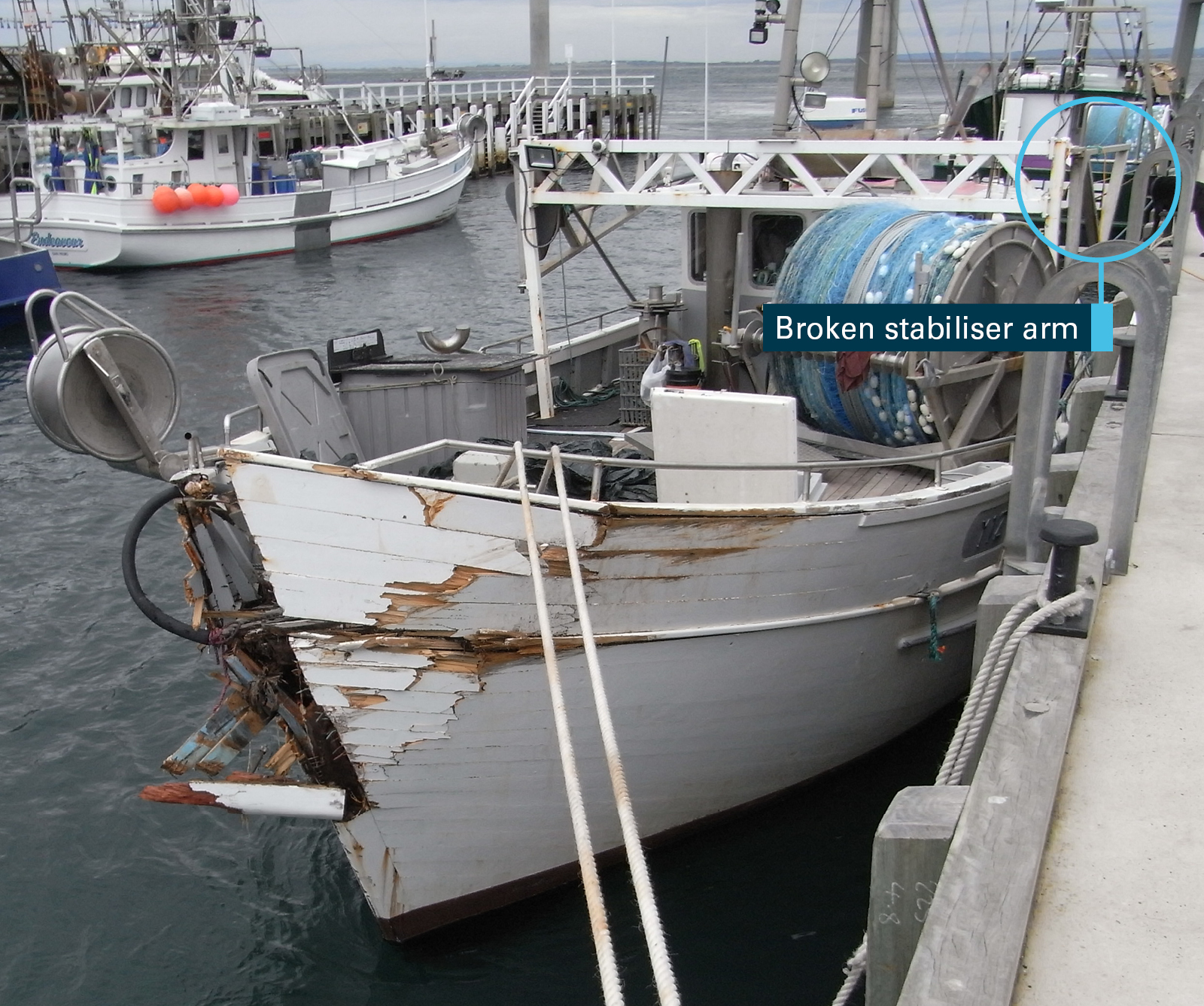 Figure 5: Damage to Mako. Source: ATSB