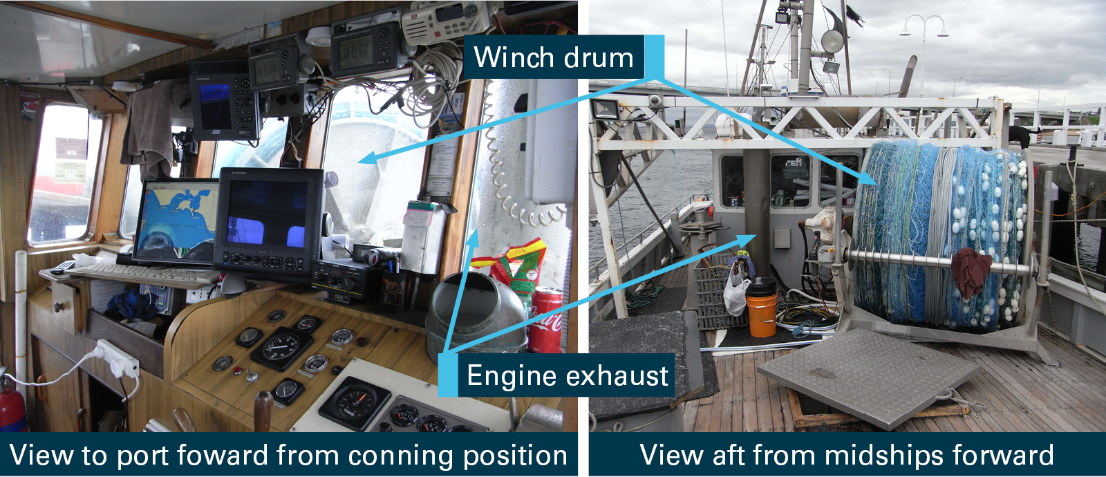 Figure 8: View from the conning position in Mako’s wheelhouse. Source: ATSB