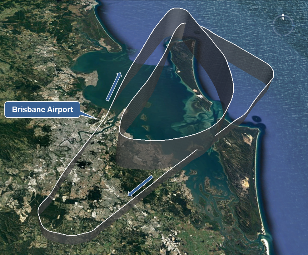 Figure 2: Flight path of 9M-MTK during turn-back. Source: Google Earth / ATSB.