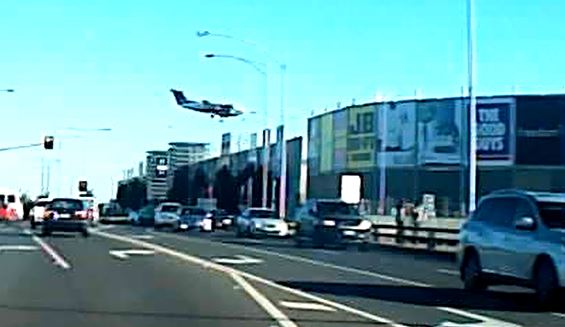 VH-ZCR immediately prior to collision with a building in the Bulla Road Precinct