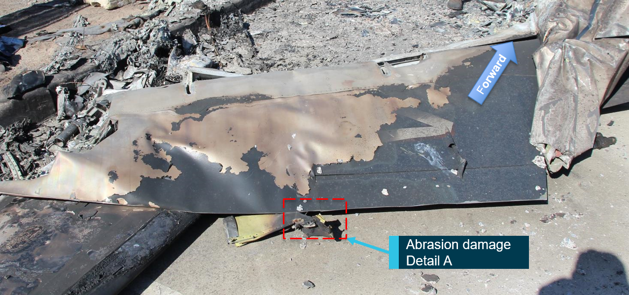 Figure 32: Rudder and rudder trim showing abrasion damage