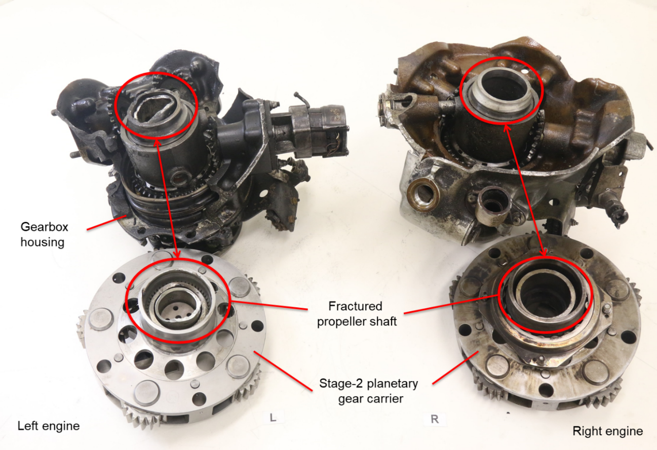 Figure 45: Left and right propeller shaft fractures