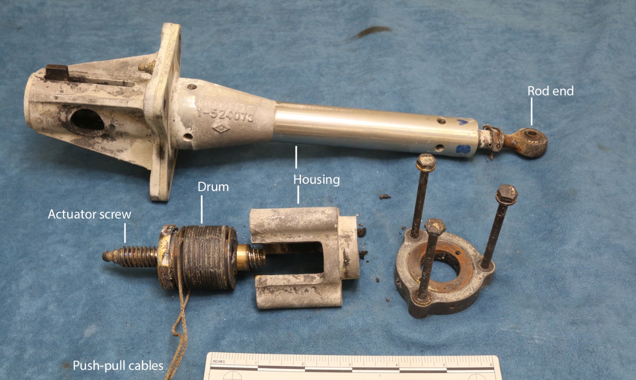 Figure 51: Disassembled and sectioned rudder trim actuator