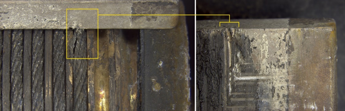 Figure 52: Actuator housing showing the location of the abrasion damage