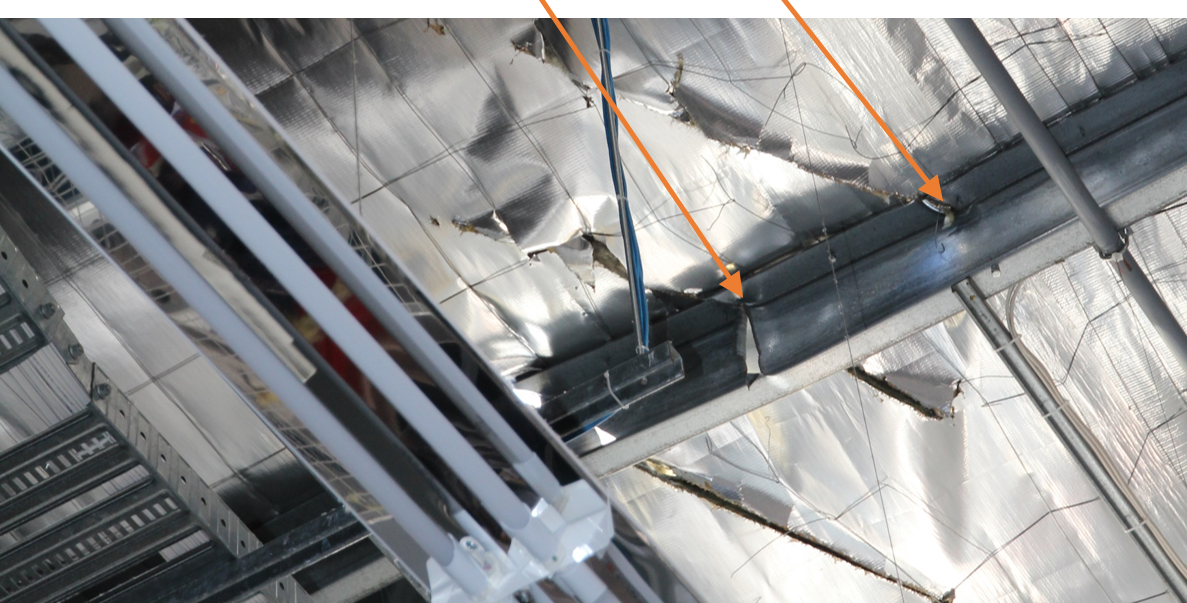 Figure 37: Left propeller cuts through roof structure