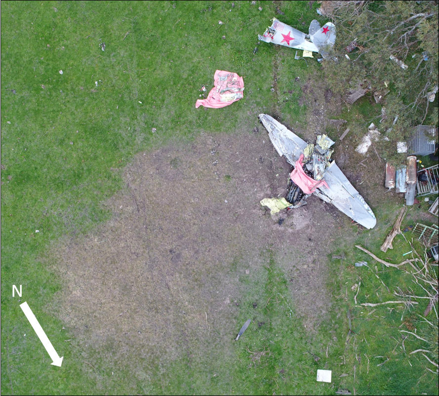 Figure 2: VH-YIX aerial picture of accident site. Source: ATSB