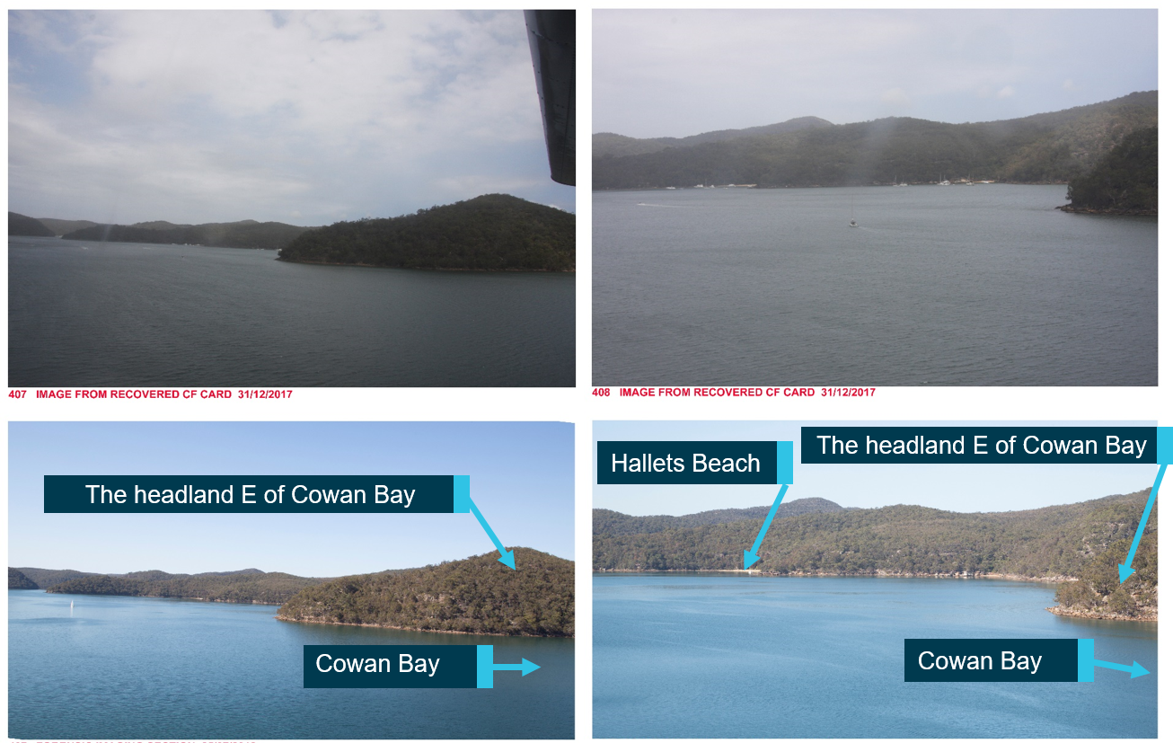 Figure 11: Comparison photographs for CF card images 407 (looking right) and 408 (looking right). Source: NSW Police Force, annotated by ATSB