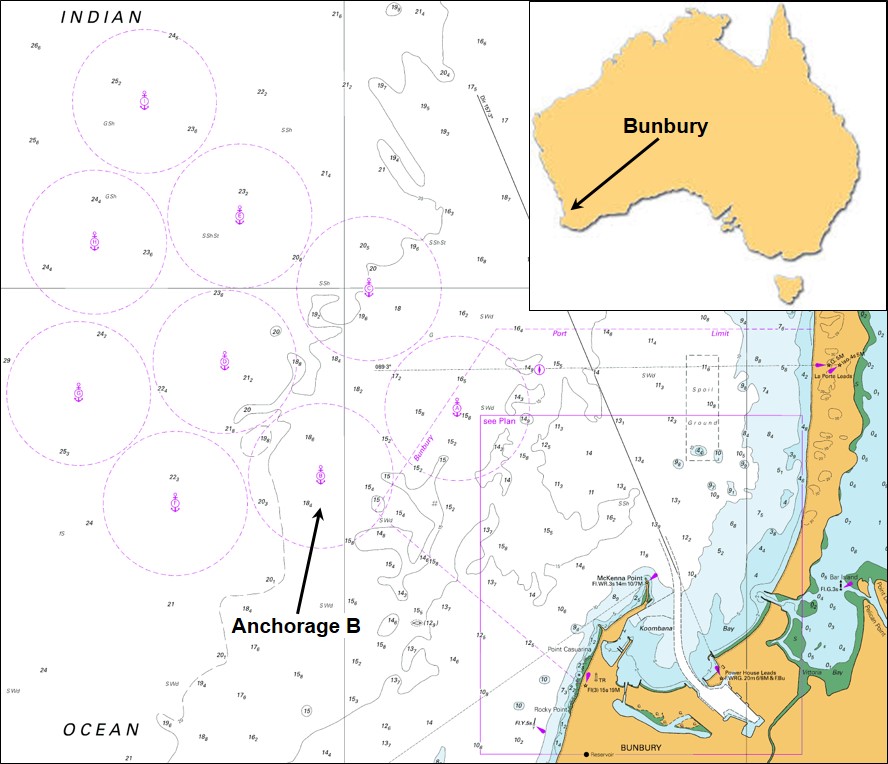 Figure 1: Anchorage B at Port of Bunbury