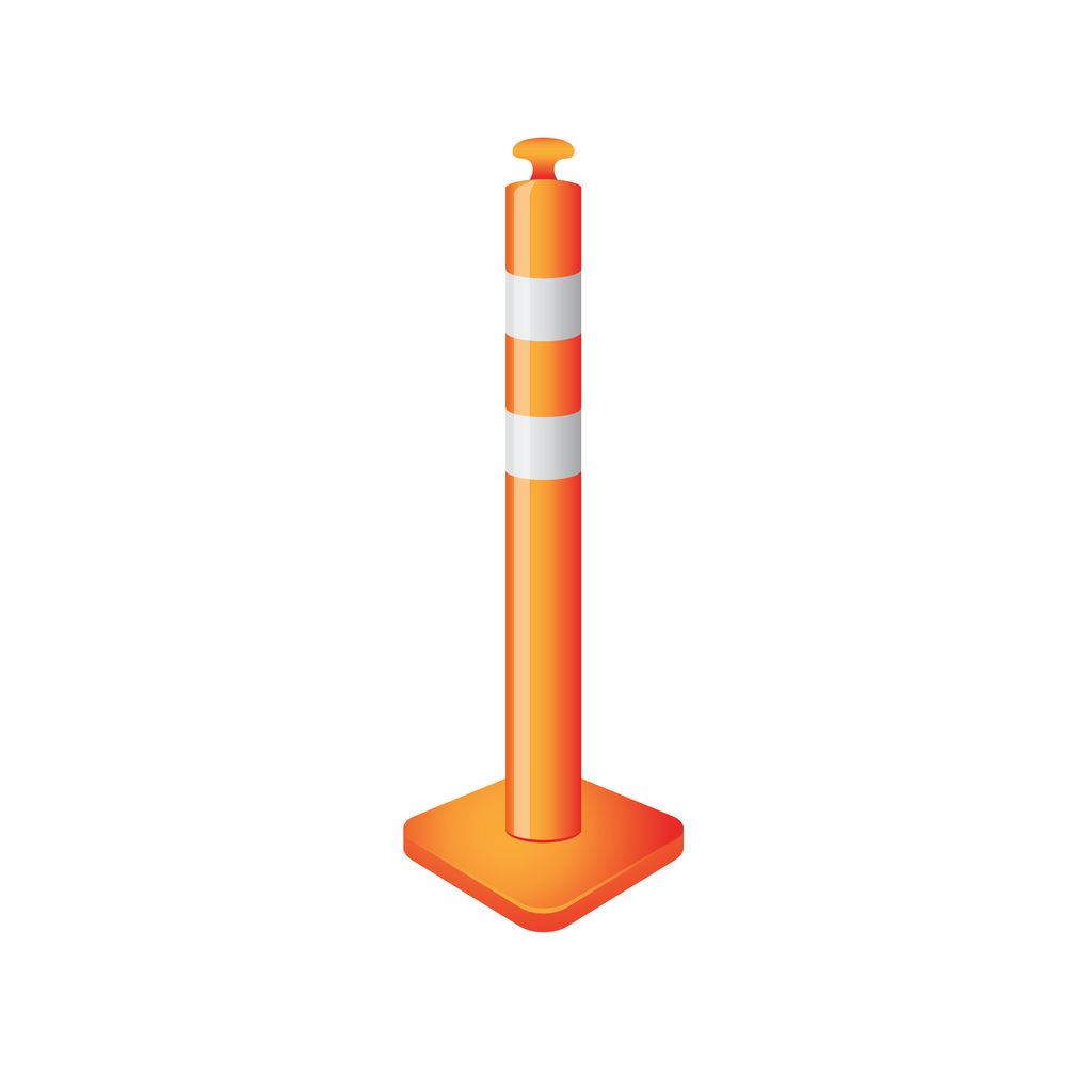 Figure 1: Orange bollard (left hand corner of photo, and generic image – below right)