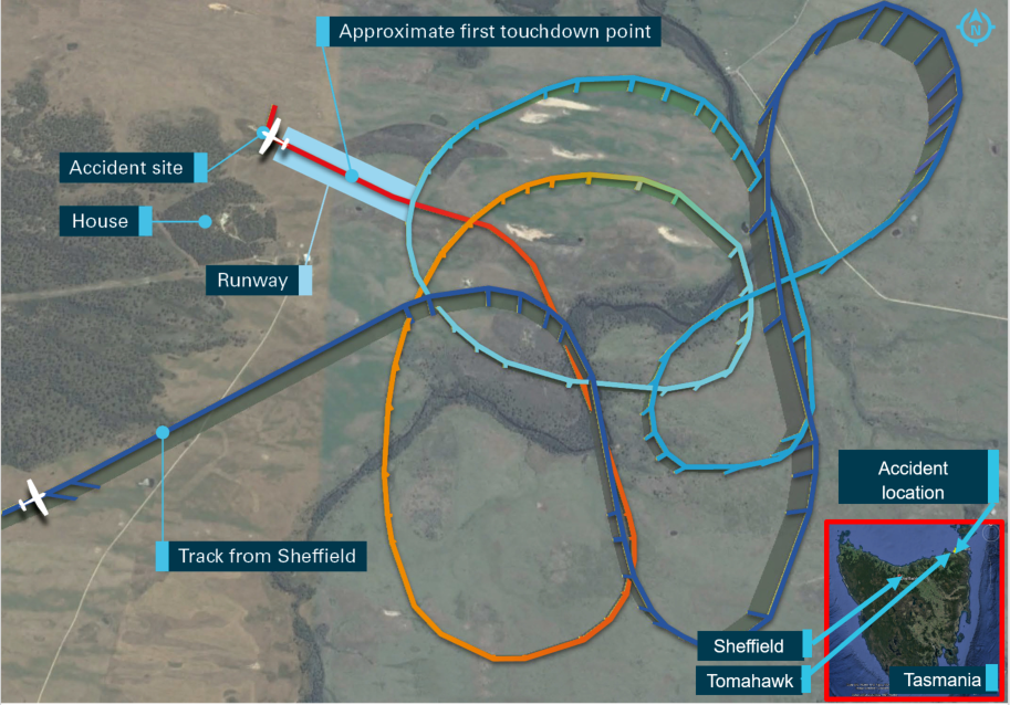 Figure 1: Recorded aircraft track. Source: AvPlan data – annotated by ATSB