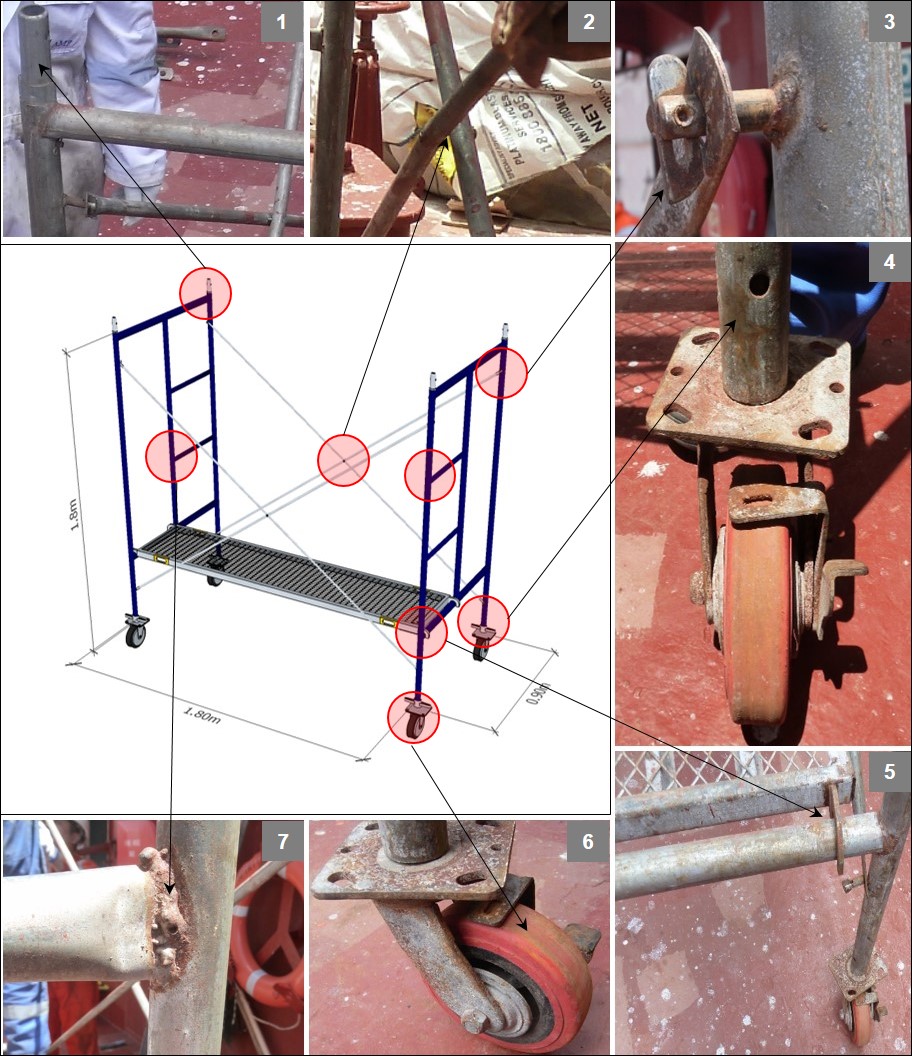 Figure 5: Condition of the scaffold tower. Source: ATSB