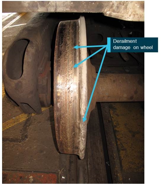Figure 7: Wheel damage (all four wheels displayed similar damage). Source: ATSB