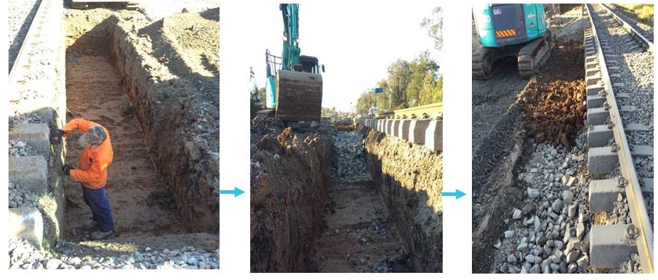 Figure 12: Shear key construction at Denman. Source: ARTC