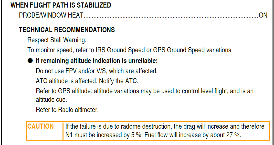 Figure&nbsp;B14: FCOM procedure – Navigation indicated airspeed discrepancy