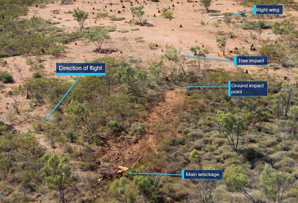 Figure 1: Accident site overview looking east. Source: ATSB