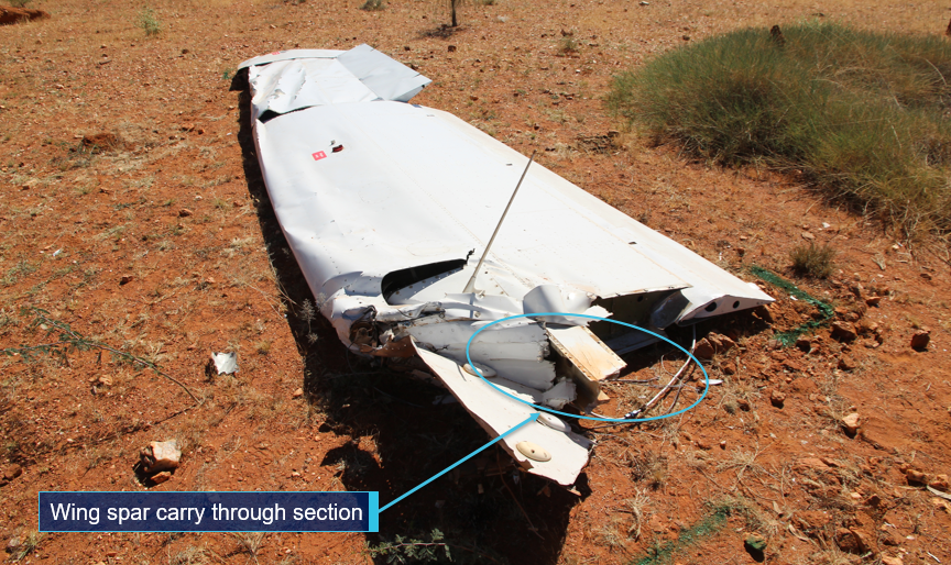 Figure 2: Right wing viewed from inboard end showing section of carry-through structure. Source: ATSB