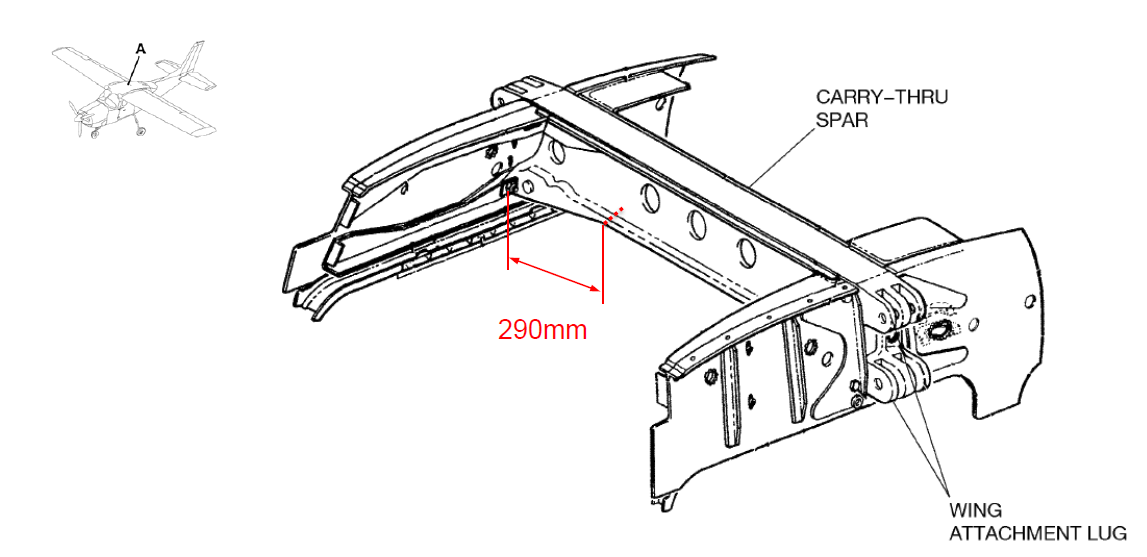 Figure 3: The approximate location of fracture. Source: Cessna, modified by the ATSB