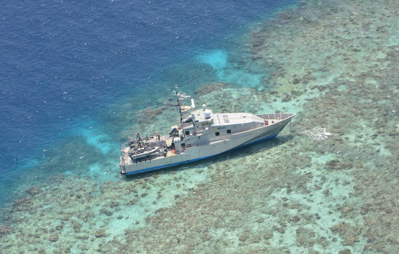 Figure 7: ABFC Roebuck Bay aground on Henry Reef. Source: Australian Border Force