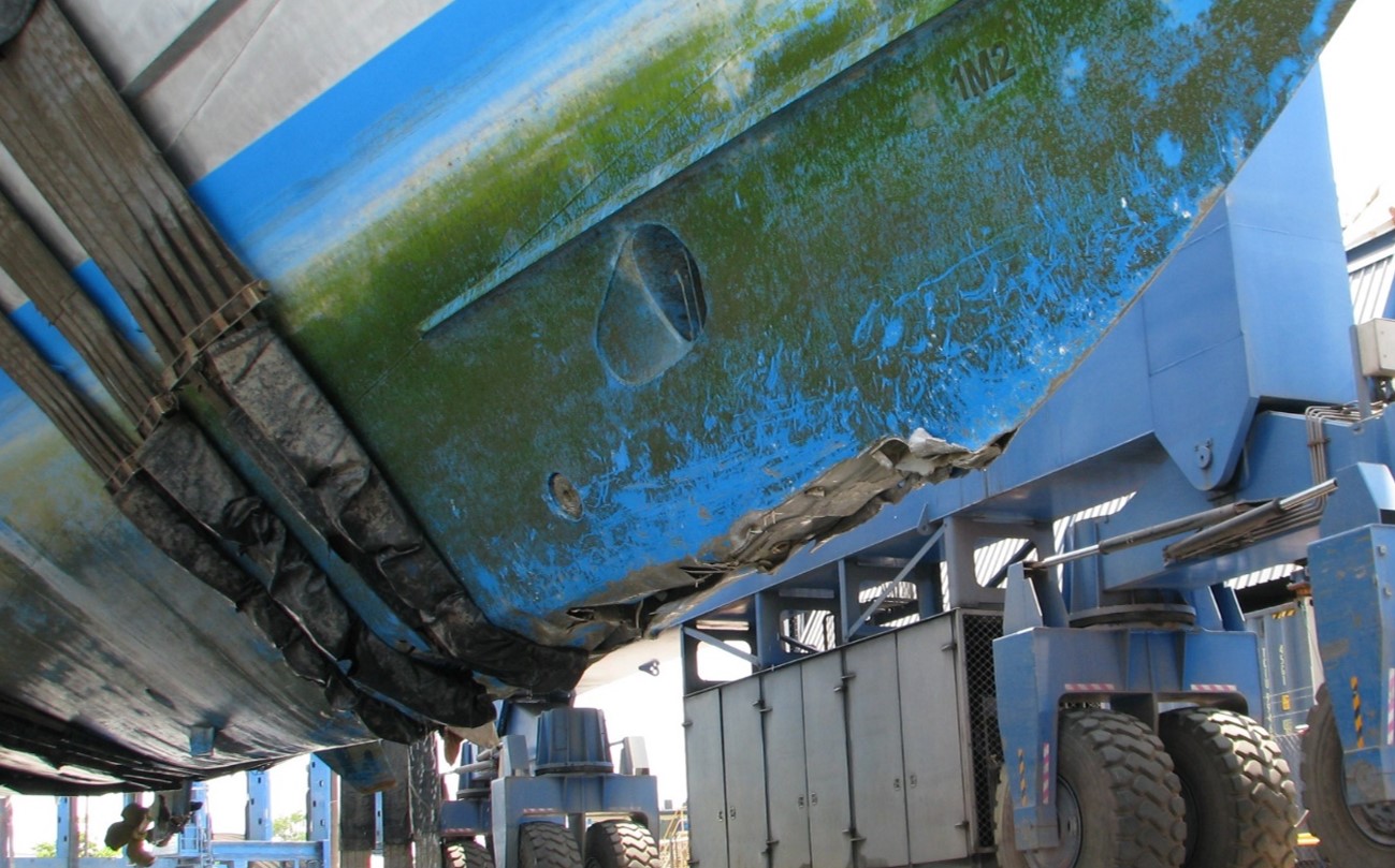 Figure 9: Damage to ABFC Roebuck Bay's keel. Source: ATSB