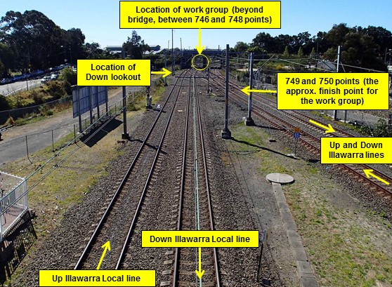 Figure 4: View from the position of the Up lookout, looking towards the work group. Source: ATSB
