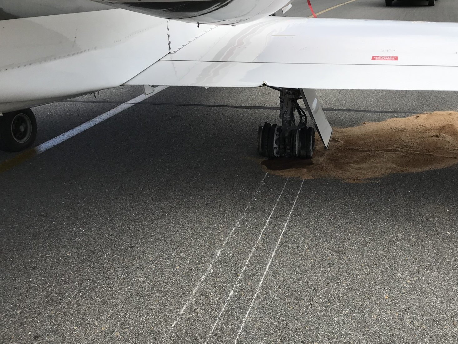 Figure 2: Damage to the right flap. Source: Adelaide Airport