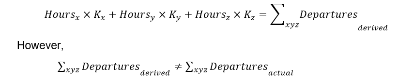Assumption 2: FormulaAll aircraft conducting a particular operation, conduct similar length flights to those only conducting that operation. For example, those aircraft only conducting charter flights would have a similar flight length to those conducting charter flights 10% of the time.