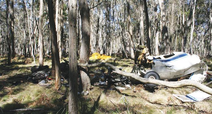Wreckage of the Cessna 206 aircraft. Source: ATSB