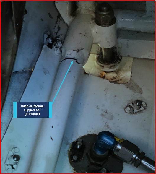 Figure 2: Expanded view – underneath left-hand side heel/foot rest. Source: Aircraft owner &amp; pilot